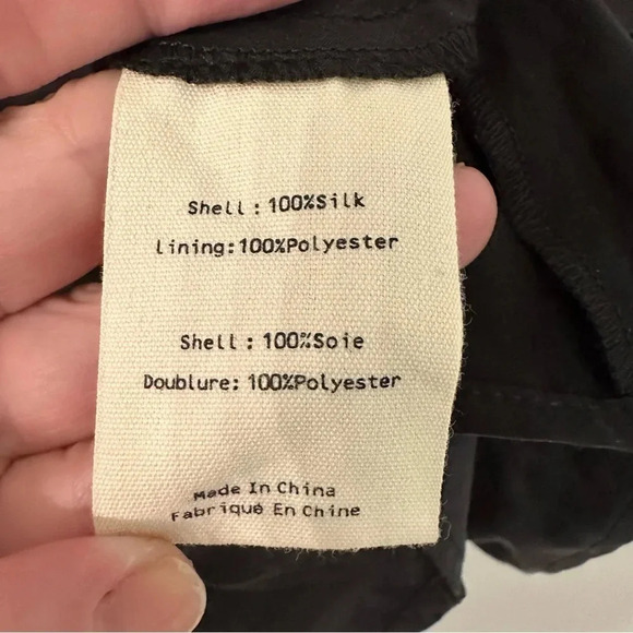 L’AGENCE Women’s Black Chiara Top 100% Silk Strappy Ruffle V-Neck Size L NWT - Picture 7 of 10